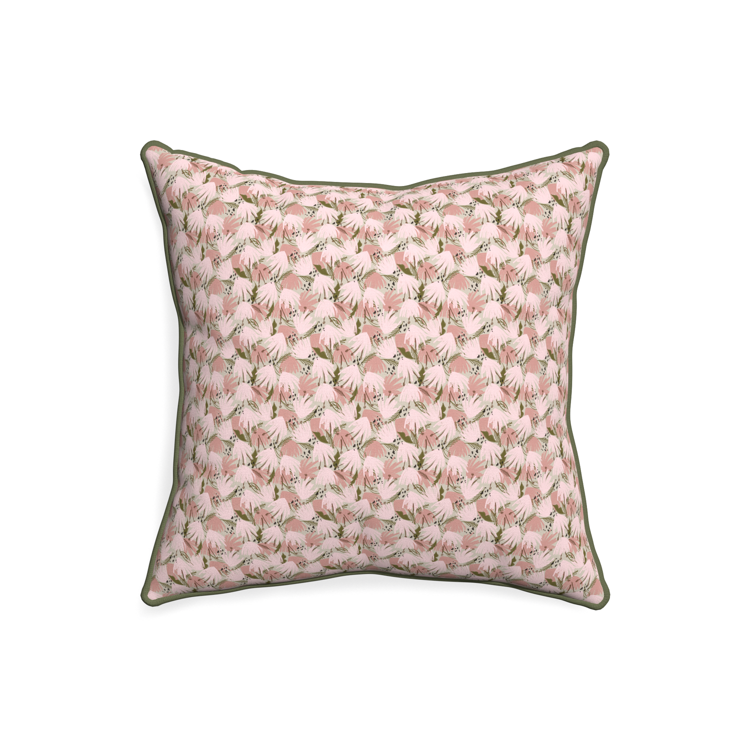 20-square eden pink custom pillow with f piping on white background