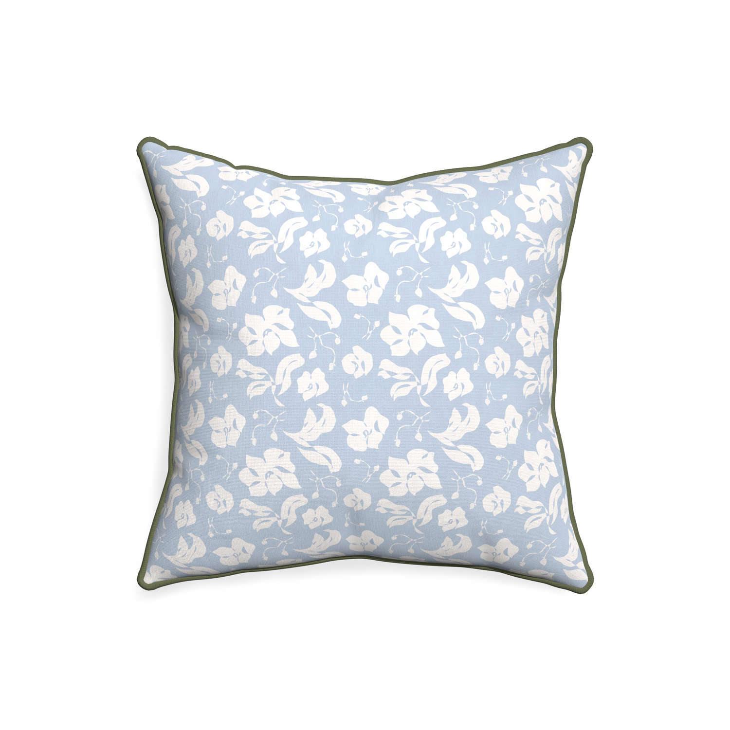 20-square georgia custom pillow with f piping on white background