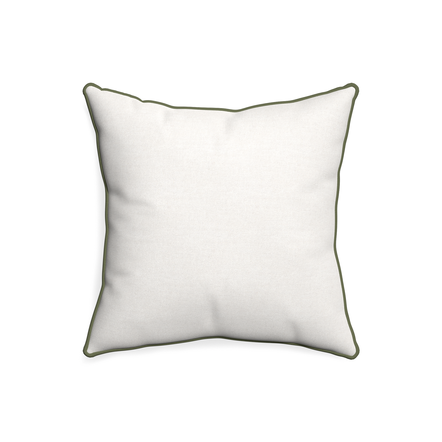20-square flour custom pillow with f piping on white background