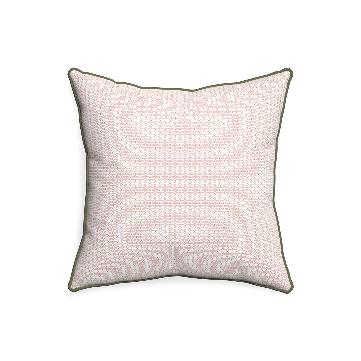 20-square loomi pink custom pillow with f piping on white background