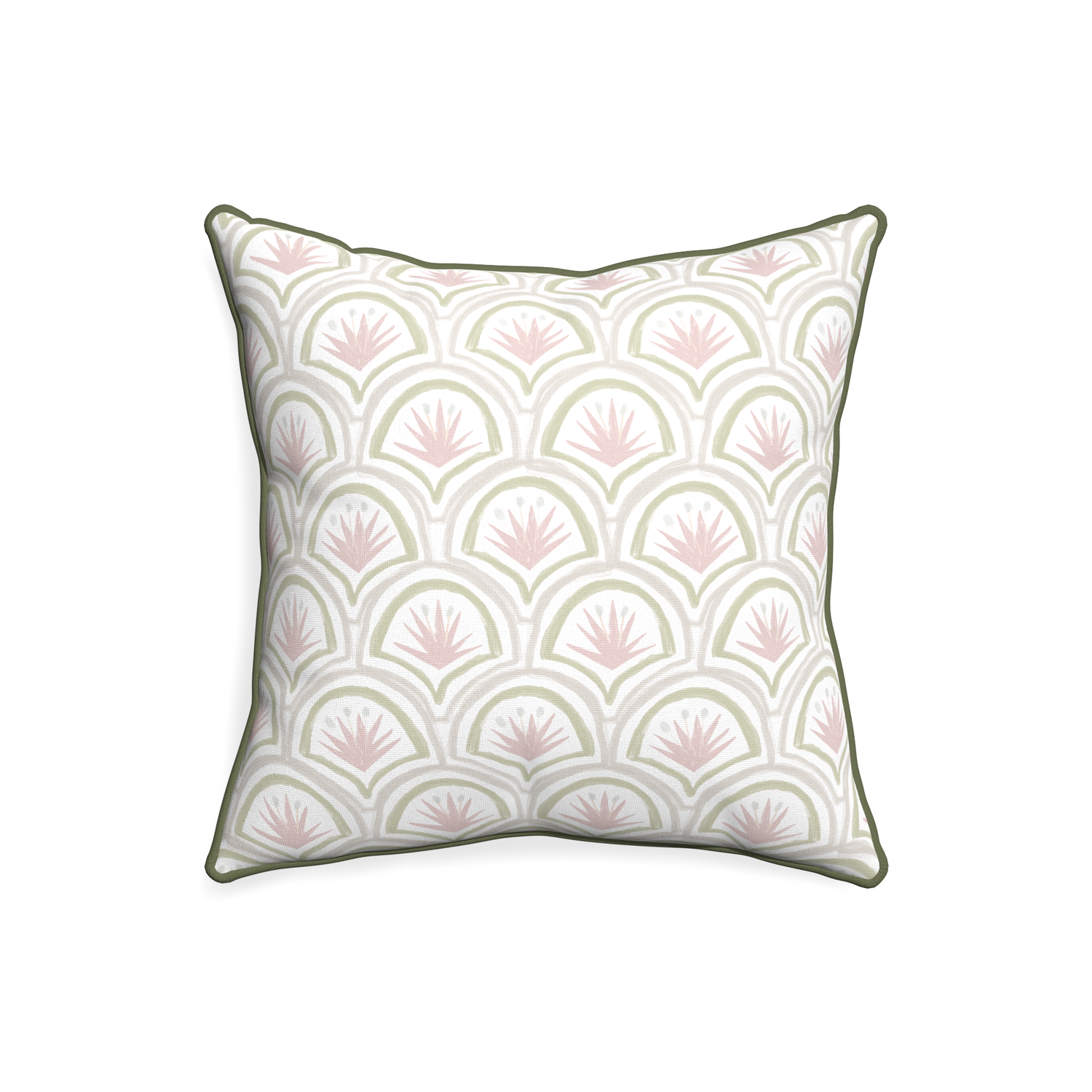 20-square thatcher rose custom pillow with f piping on white background