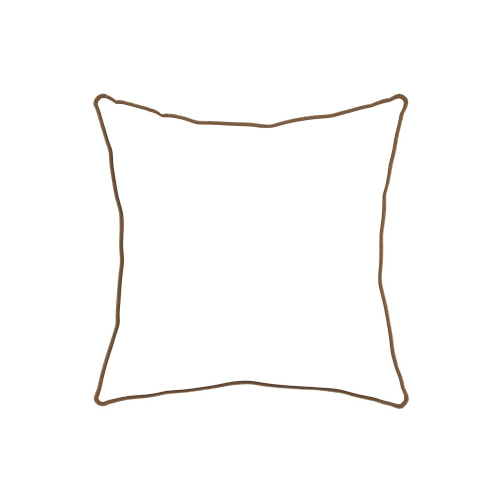 20-square quinn chestnut custom pillow with h piping on white background