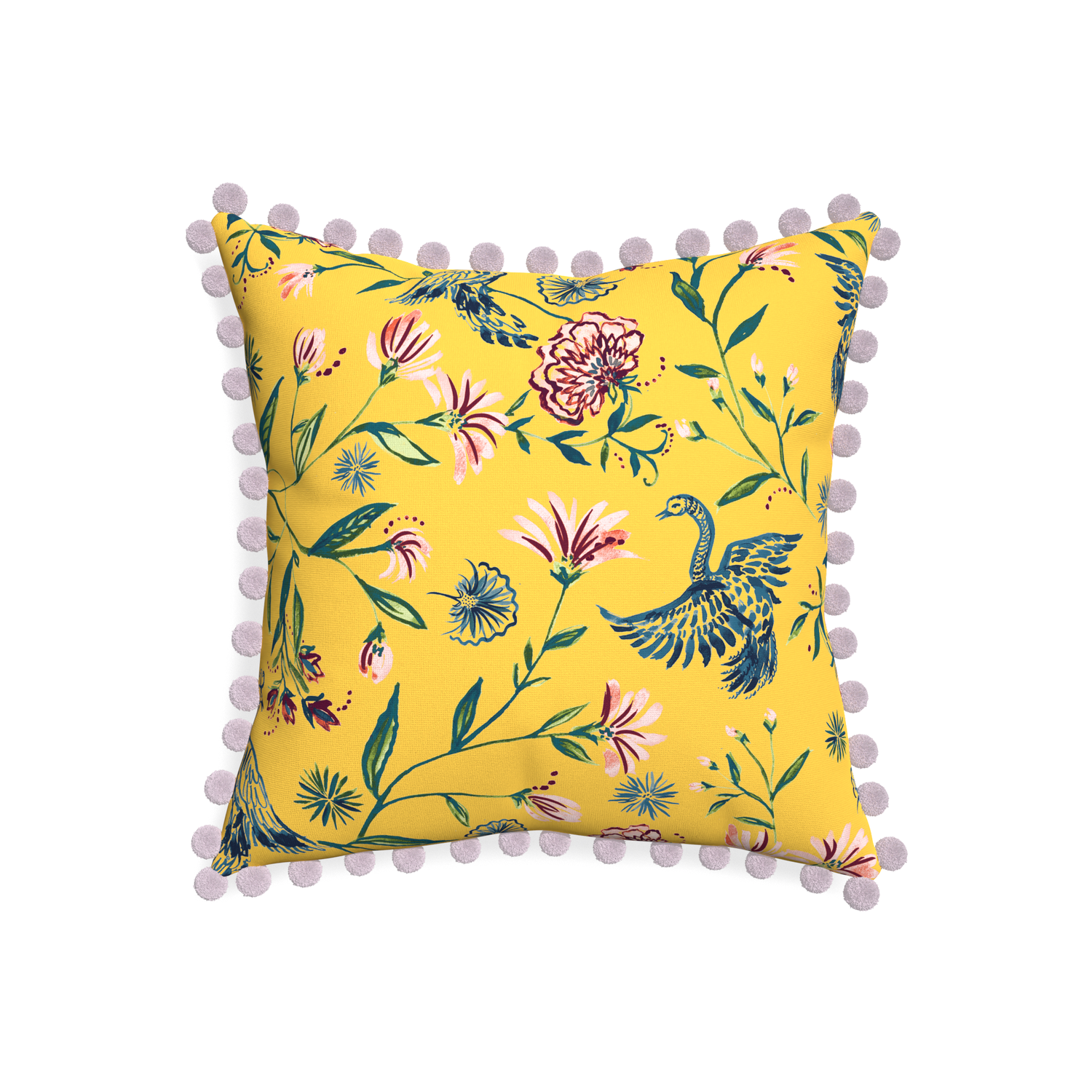 20-square daphne canary custom pillow with l on white background