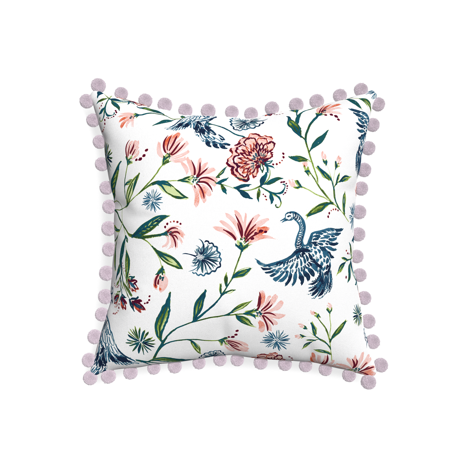20-square daphne cream custom pillow with l on white background