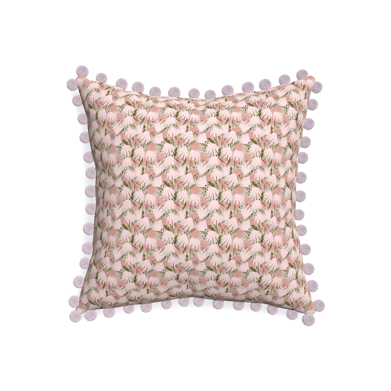 20-square eden pink custom pillow with l on white background
