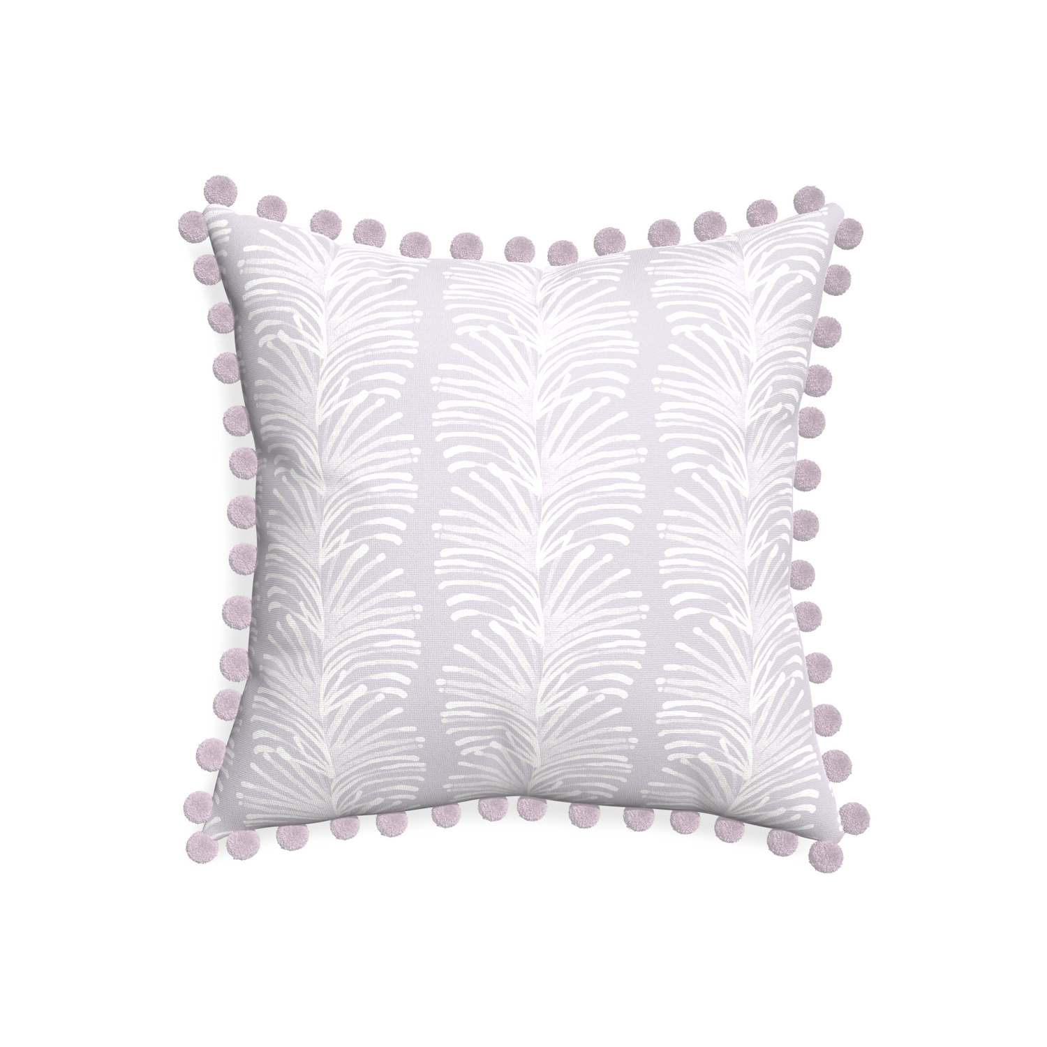 20-square emma lavender custom pillow with l on white background
