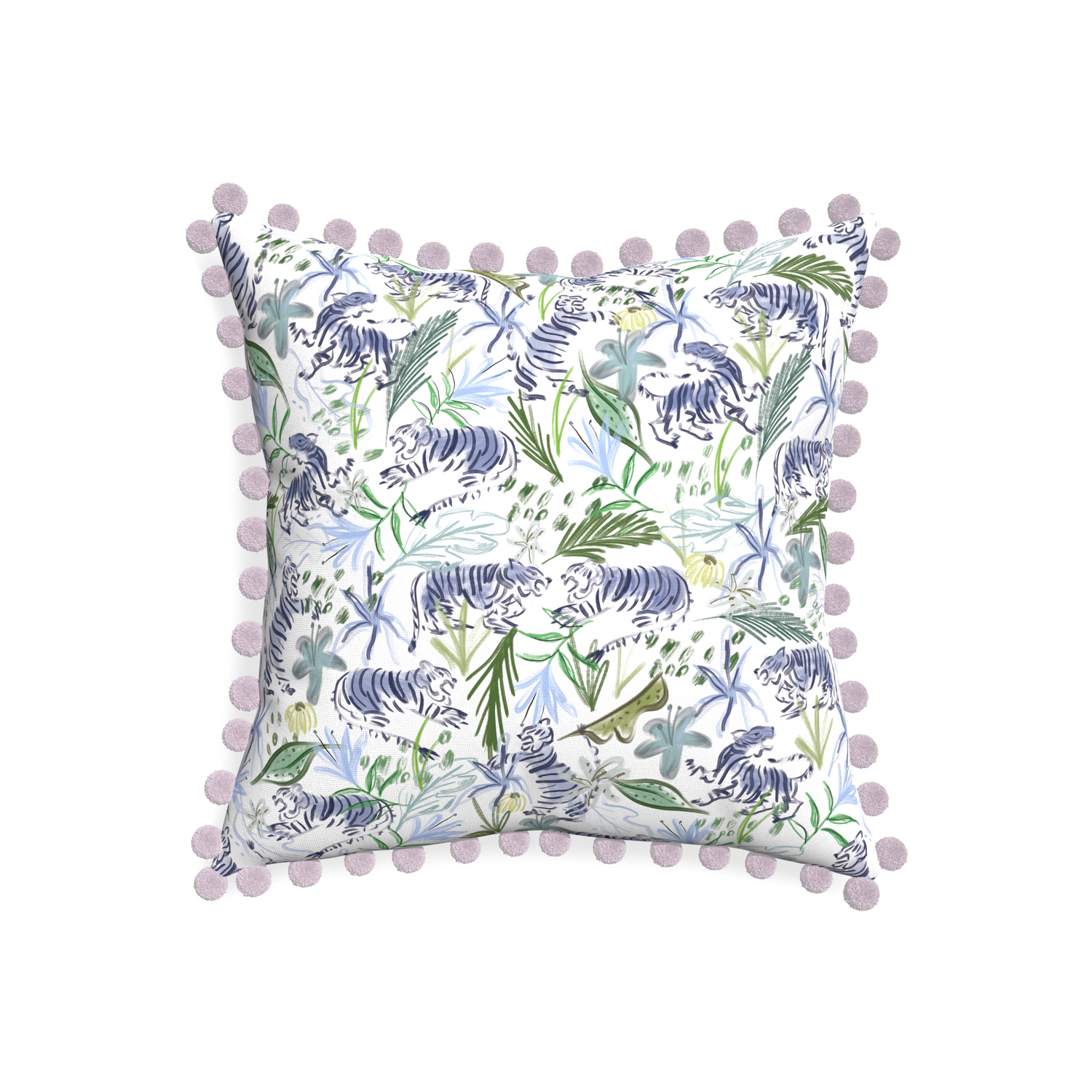 20-square frida green custom pillow with l on white background