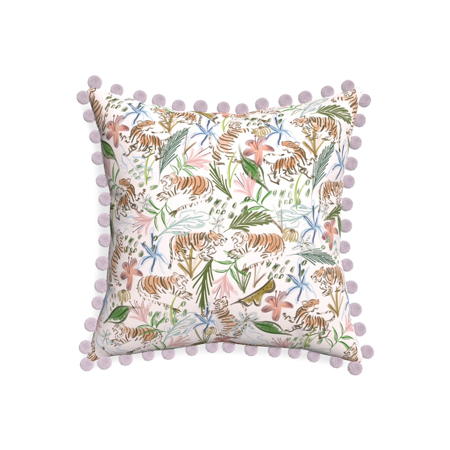 20-square frida pink custom pink chinoiserie tigerpillow with l on white background