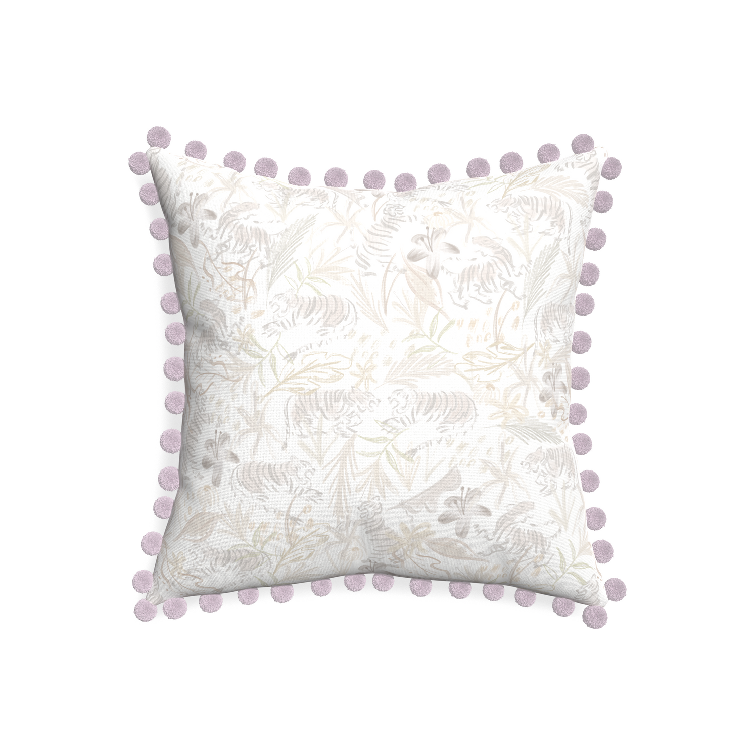 20-square frida sand custom pillow with l on white background
