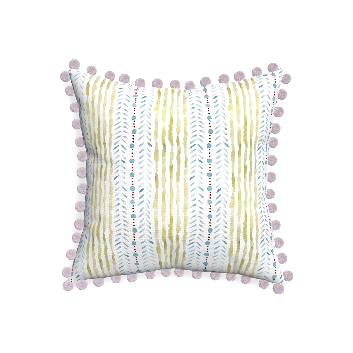20-square julia custom blue & green stripedpillow with l on white background