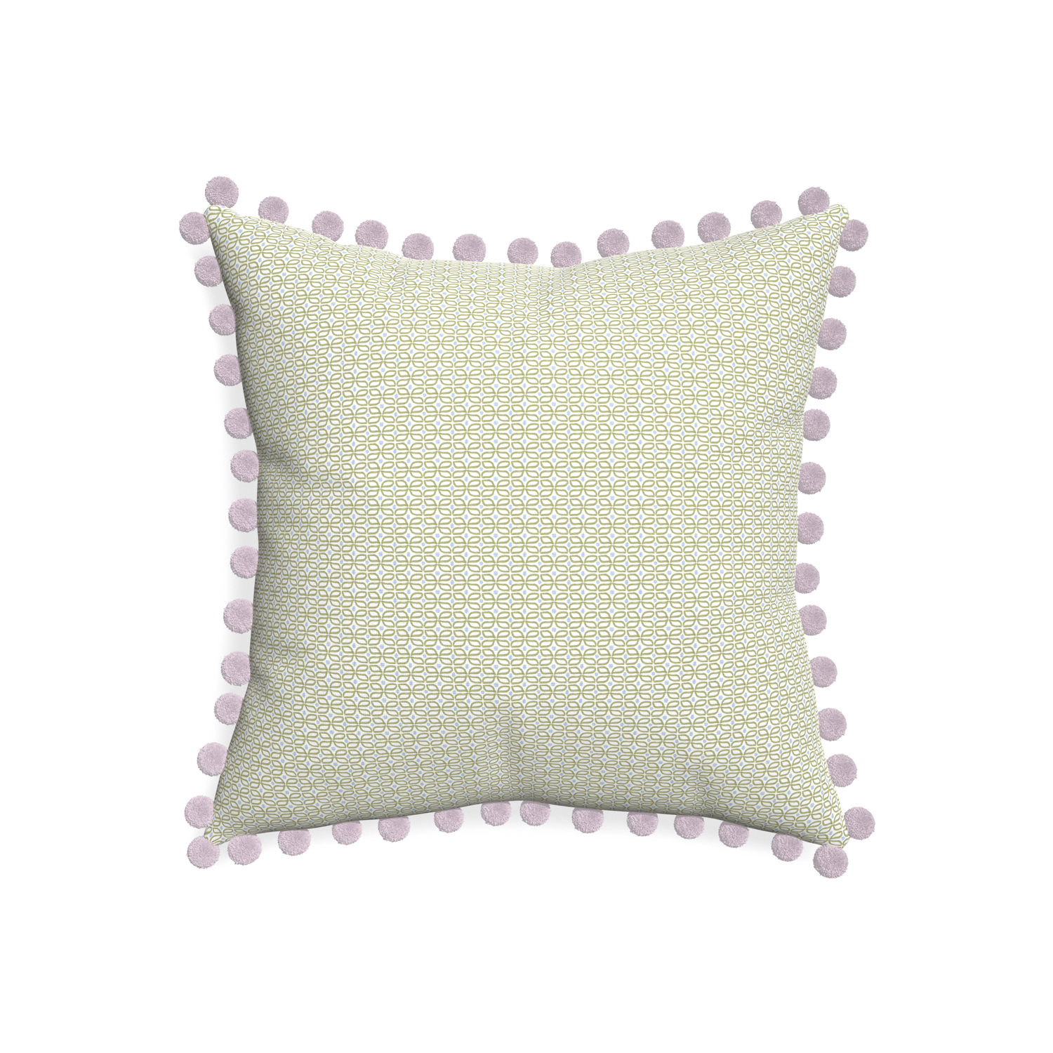 20-square loomi moss custom moss green geometricpillow with l on white background