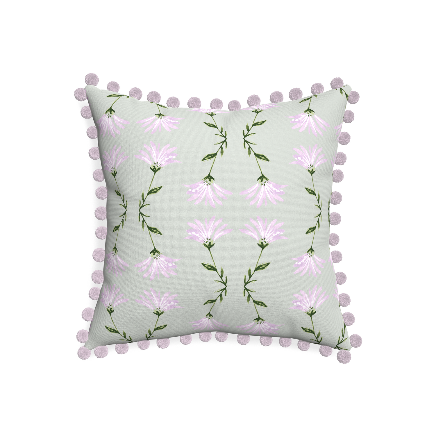 20-square marina sage custom pillow with l on white background