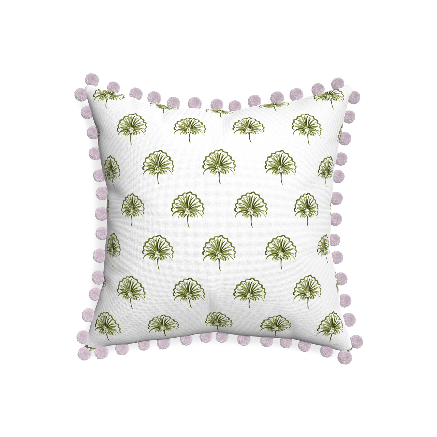 20-square penelope moss custom green floralpillow with l on white background