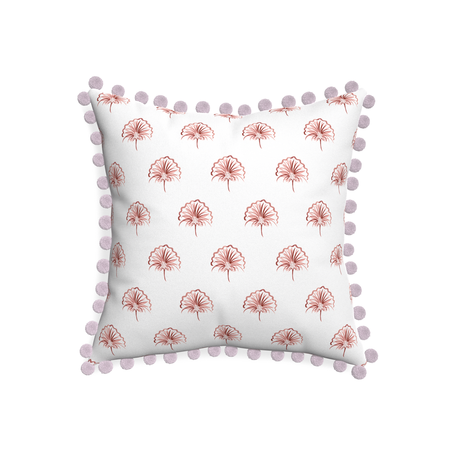 20-square penelope rose custom pillow with l on white background