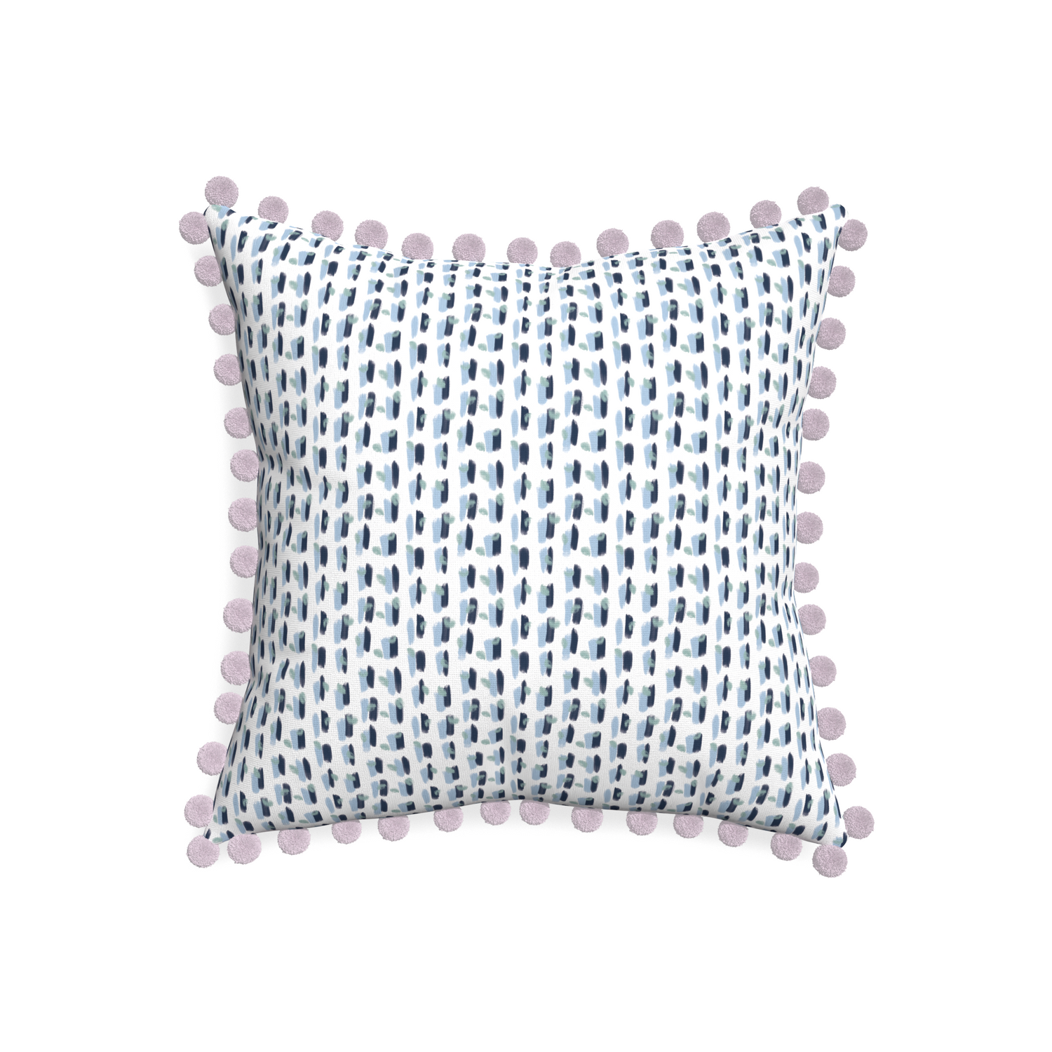 20-square poppy blue custom pillow with l on white background
