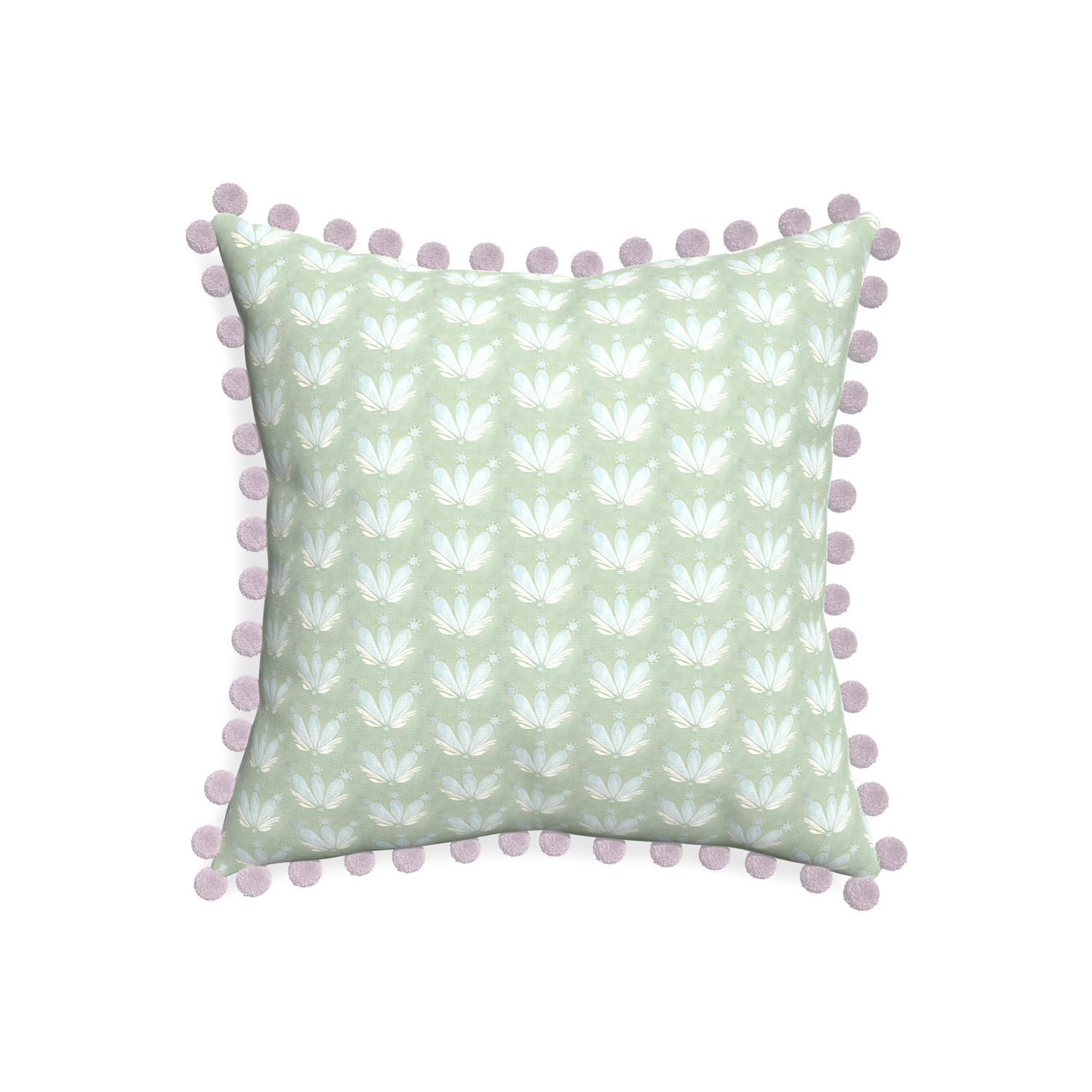 20-square serena sea salt custom blue & green floral drop repeatpillow with l on white background