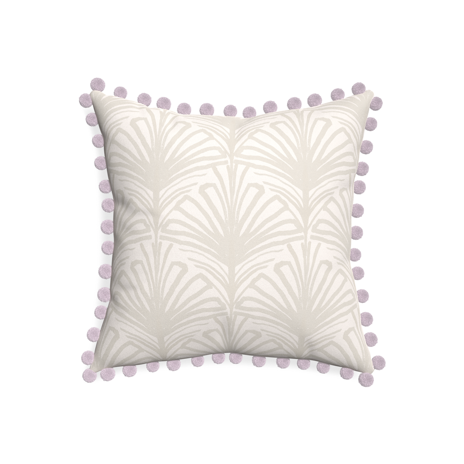 20-square suzy sand custom pillow with l on white background