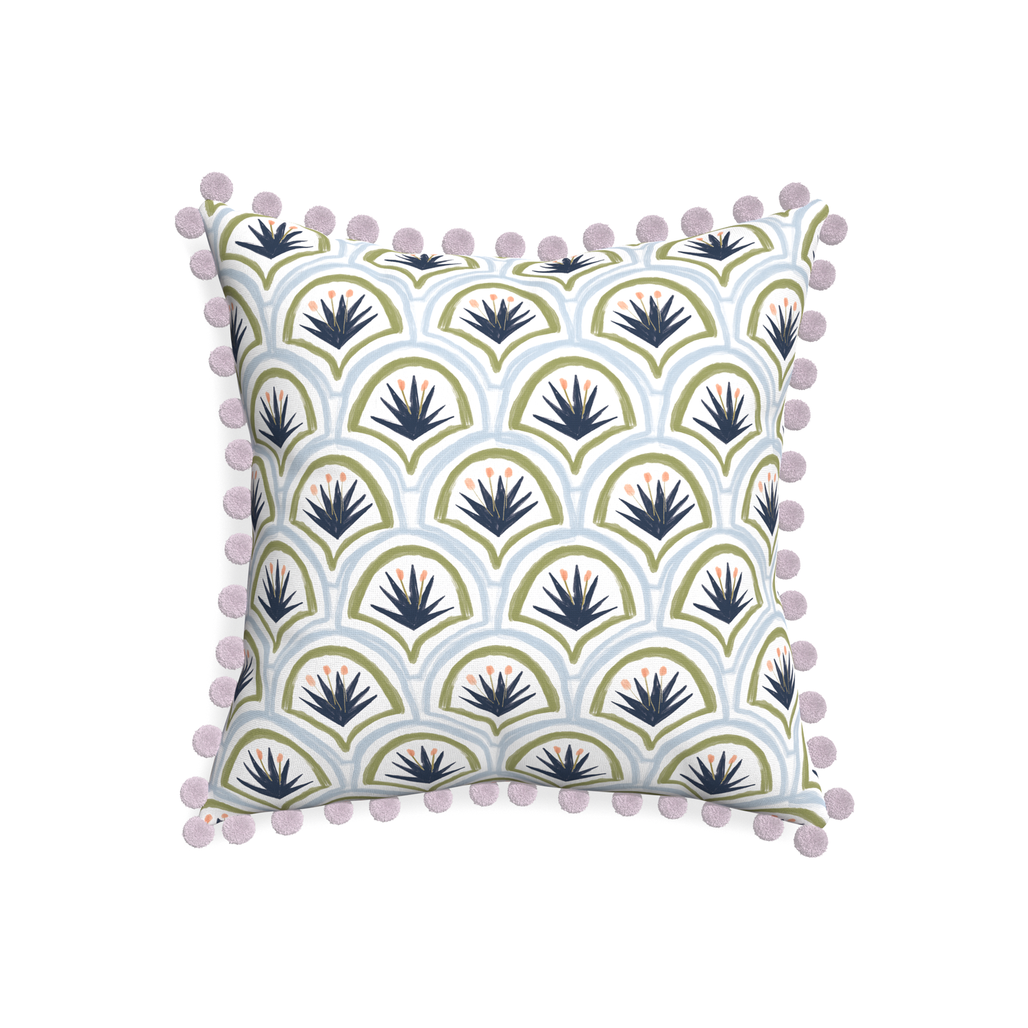 20-square thatcher midnight custom art deco palm patternpillow with l on white background