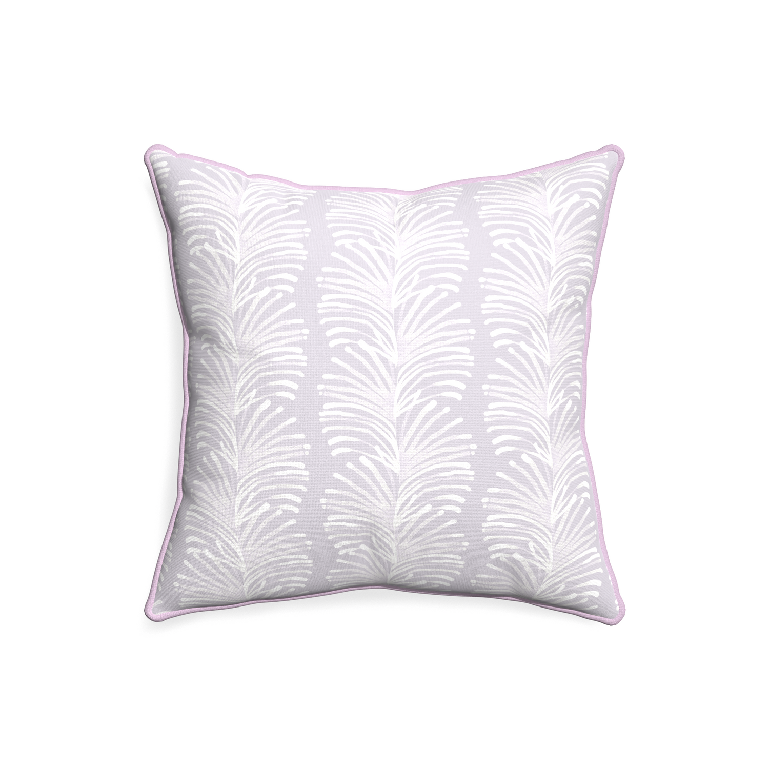 20-square emma lavender custom lavender botanical stripepillow with l piping on white background
