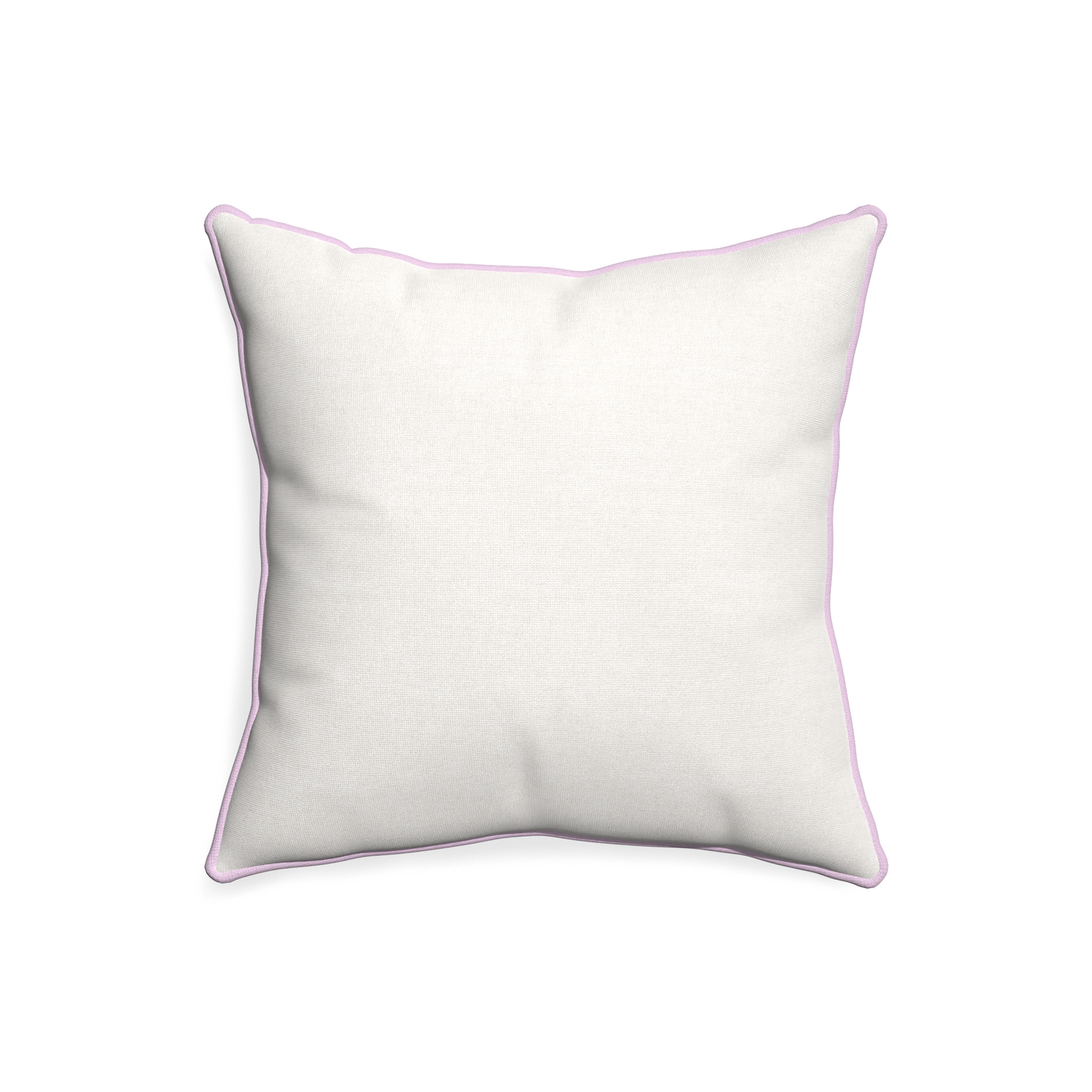 20-square flour custom pillow with l piping on white background