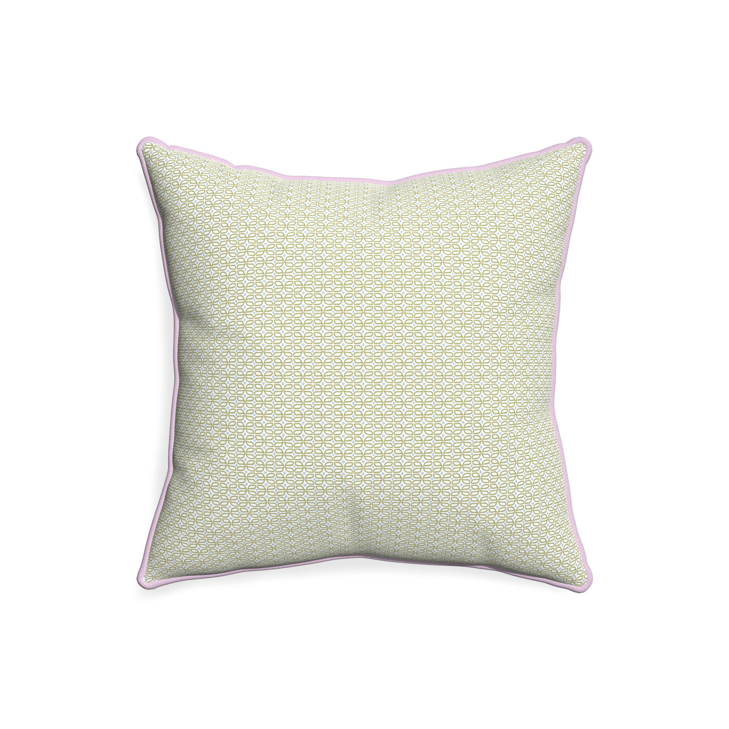 20-square loomi moss custom moss green geometricpillow with l piping on white background