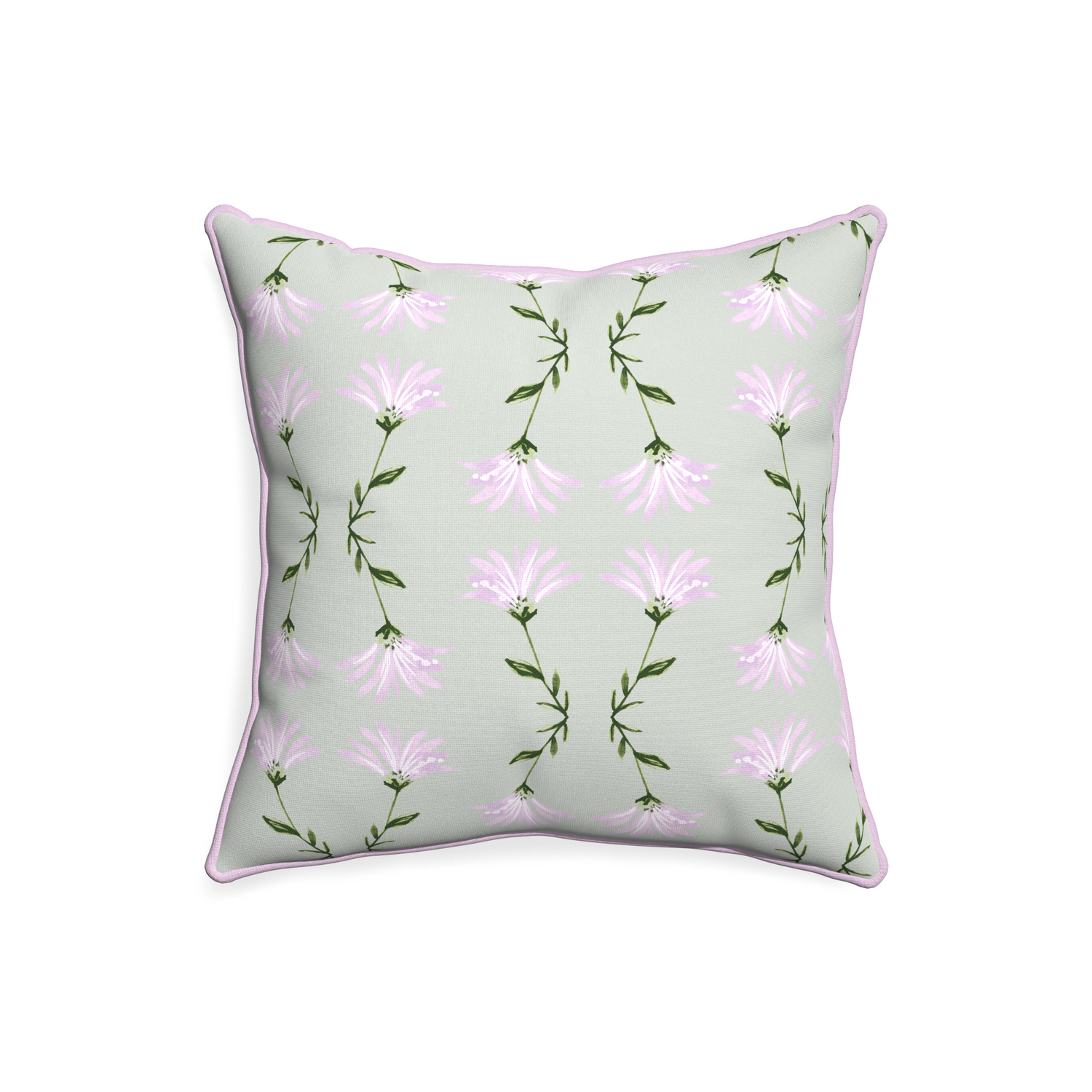 20-square marina sage custom pillow with l piping on white background