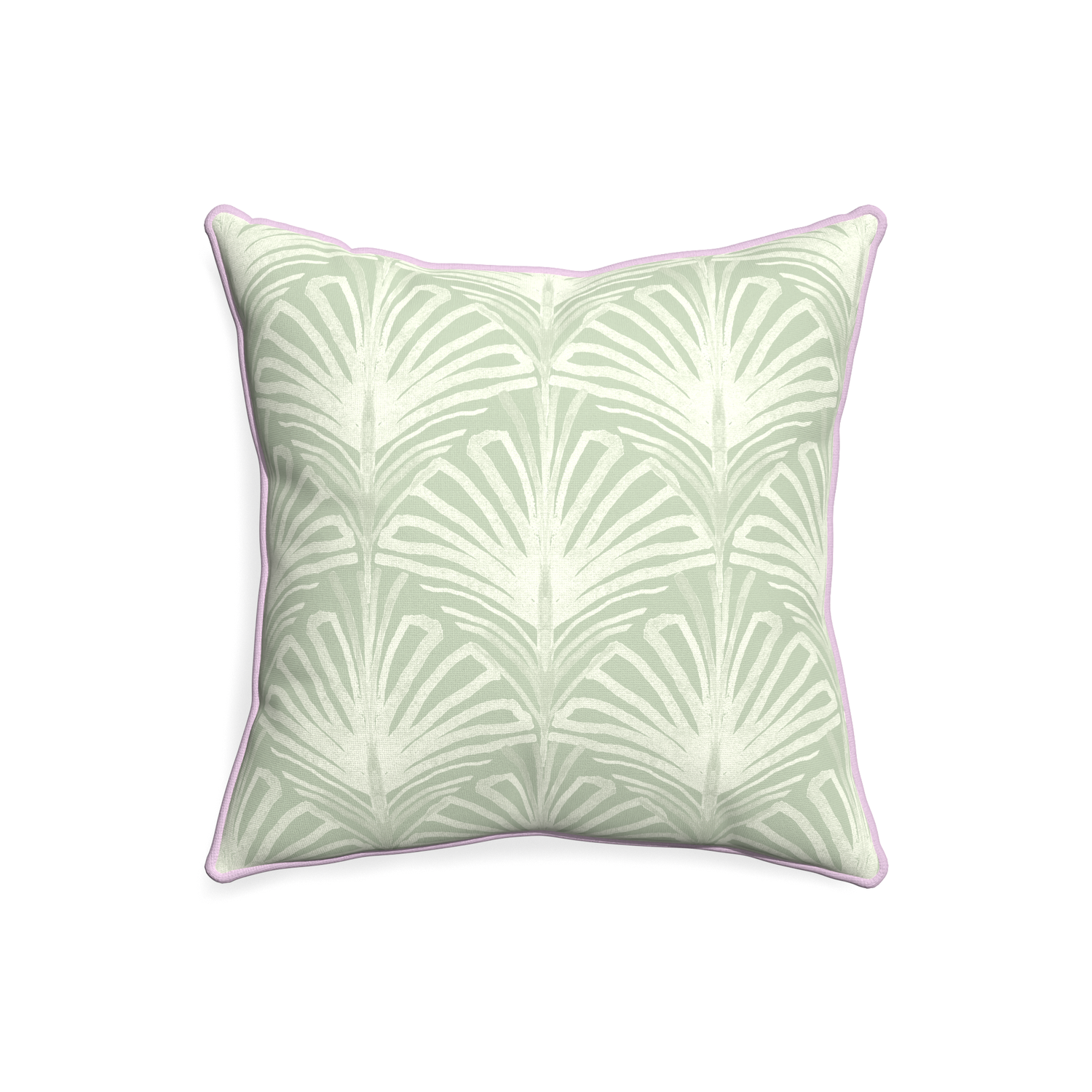 20-square suzy sage custom pillow with l piping on white background