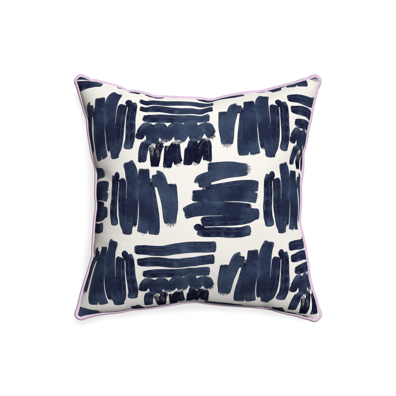 20-square warby custom pillow with l piping on white background