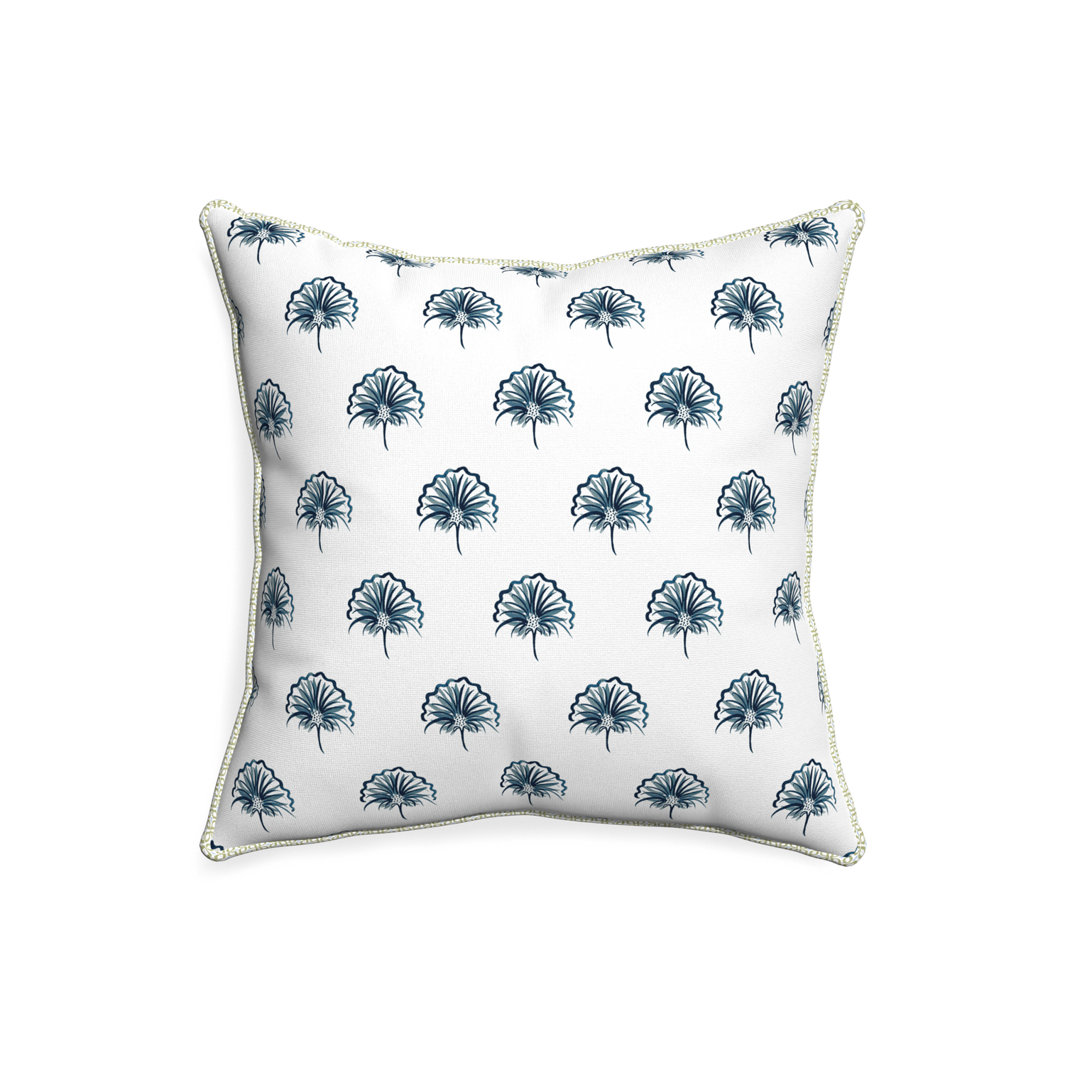 20-square penelope midnight custom floral navypillow with l piping on white background