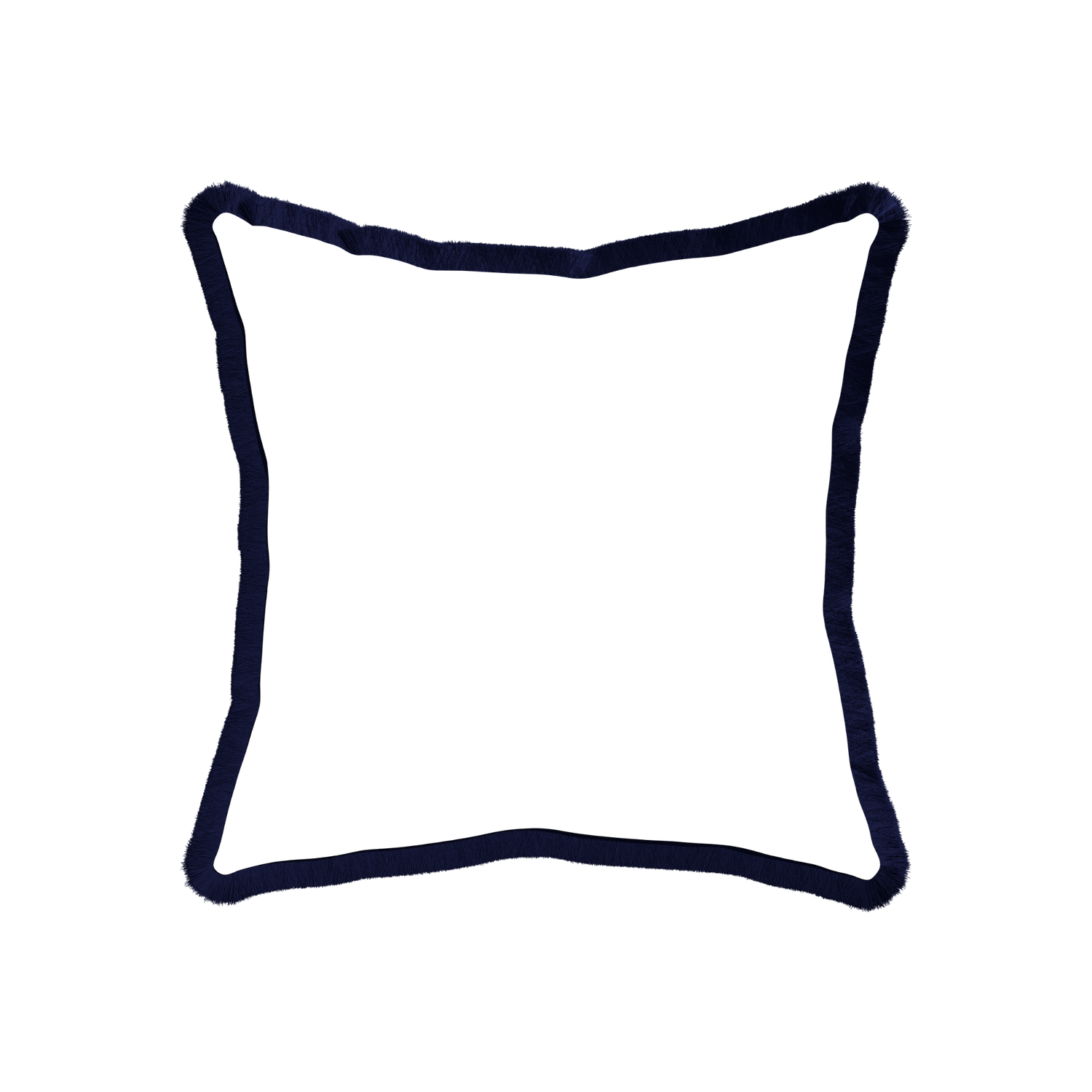 20-square hayes sea salt custom blue geometric pillow with midnight fringe on white background