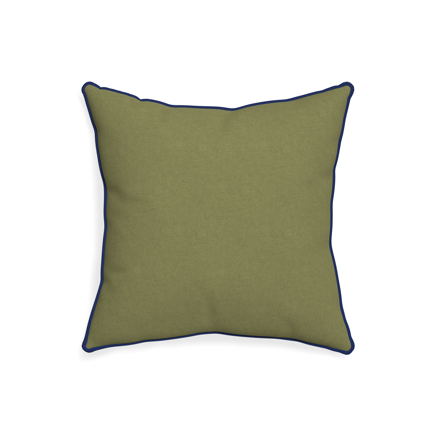 20-square moss custom moss greenpillow with midnight piping on white background