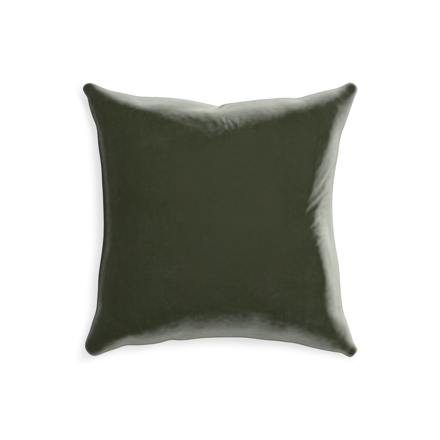 square fern green velvet pillow