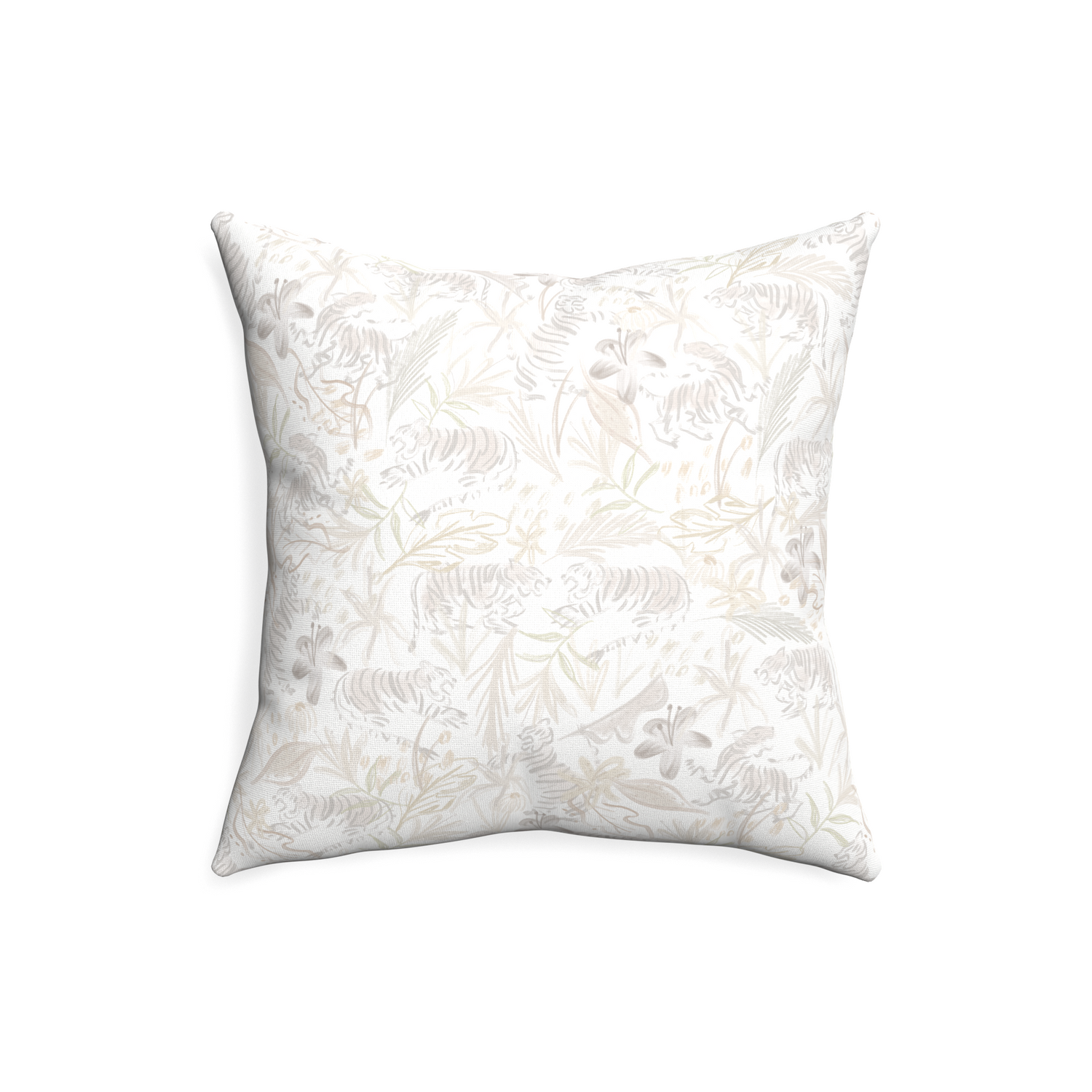 20-square frida sand custom beige chinoiserie tigerpillow with none on white background