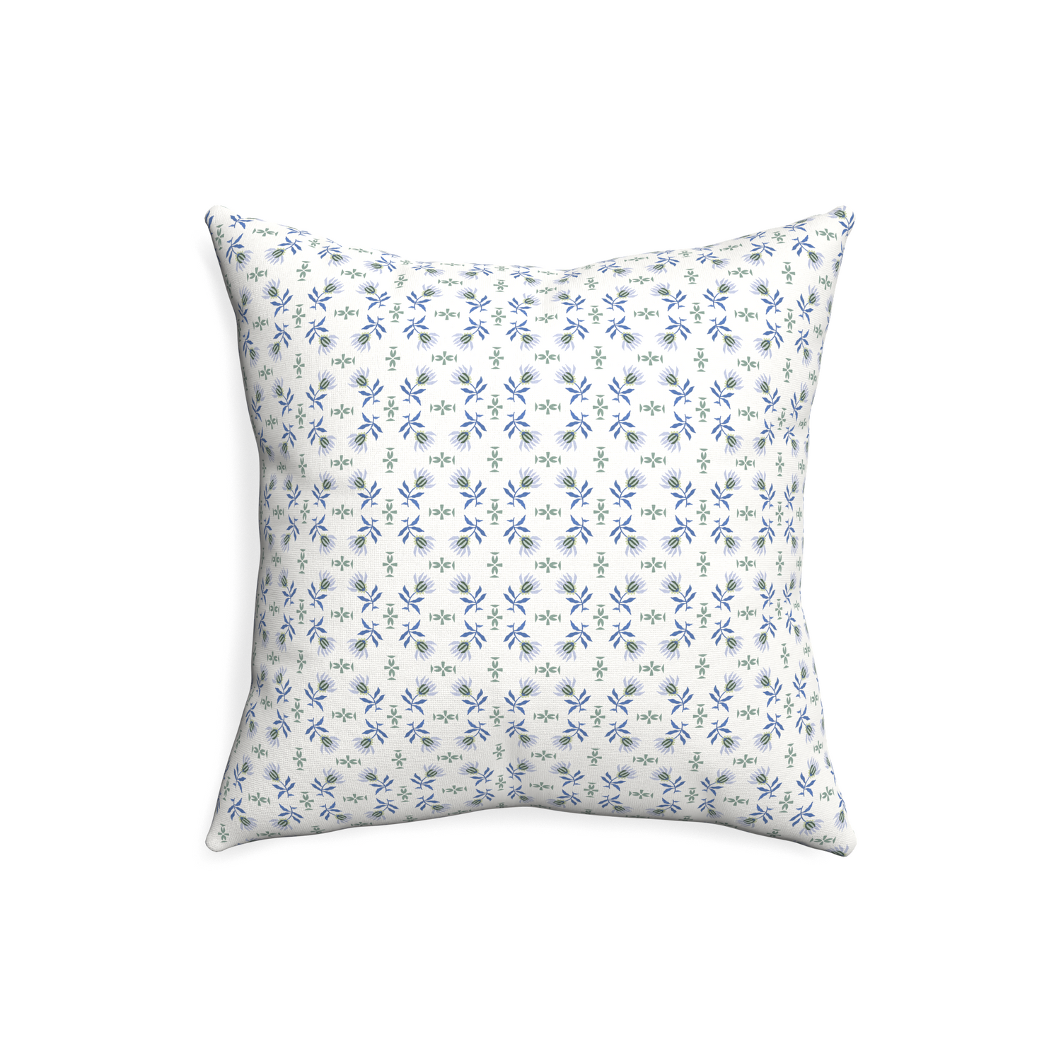 20-square lee custom blue & green floralpillow with none on white background