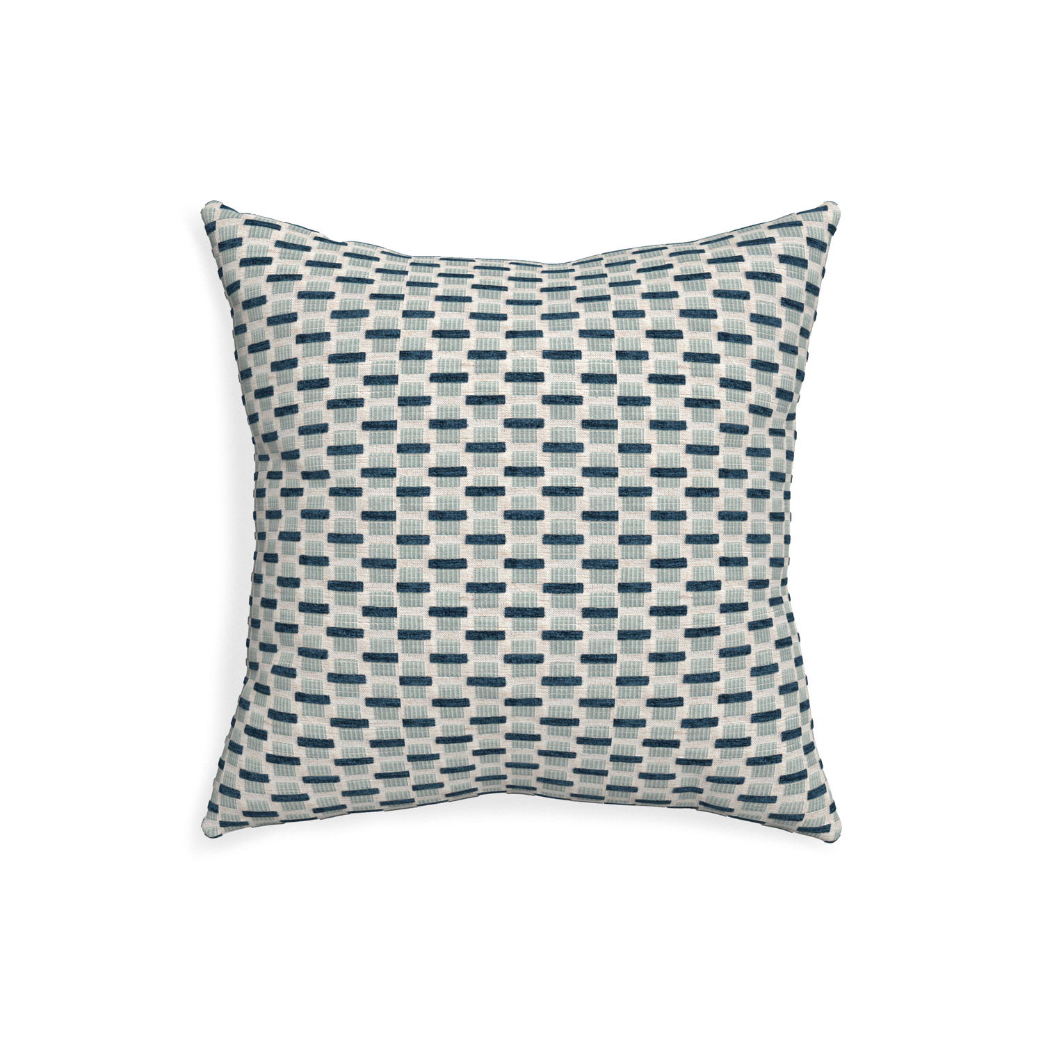 20-square willow amalfi custom blue geometric chenillepillow with none on white background