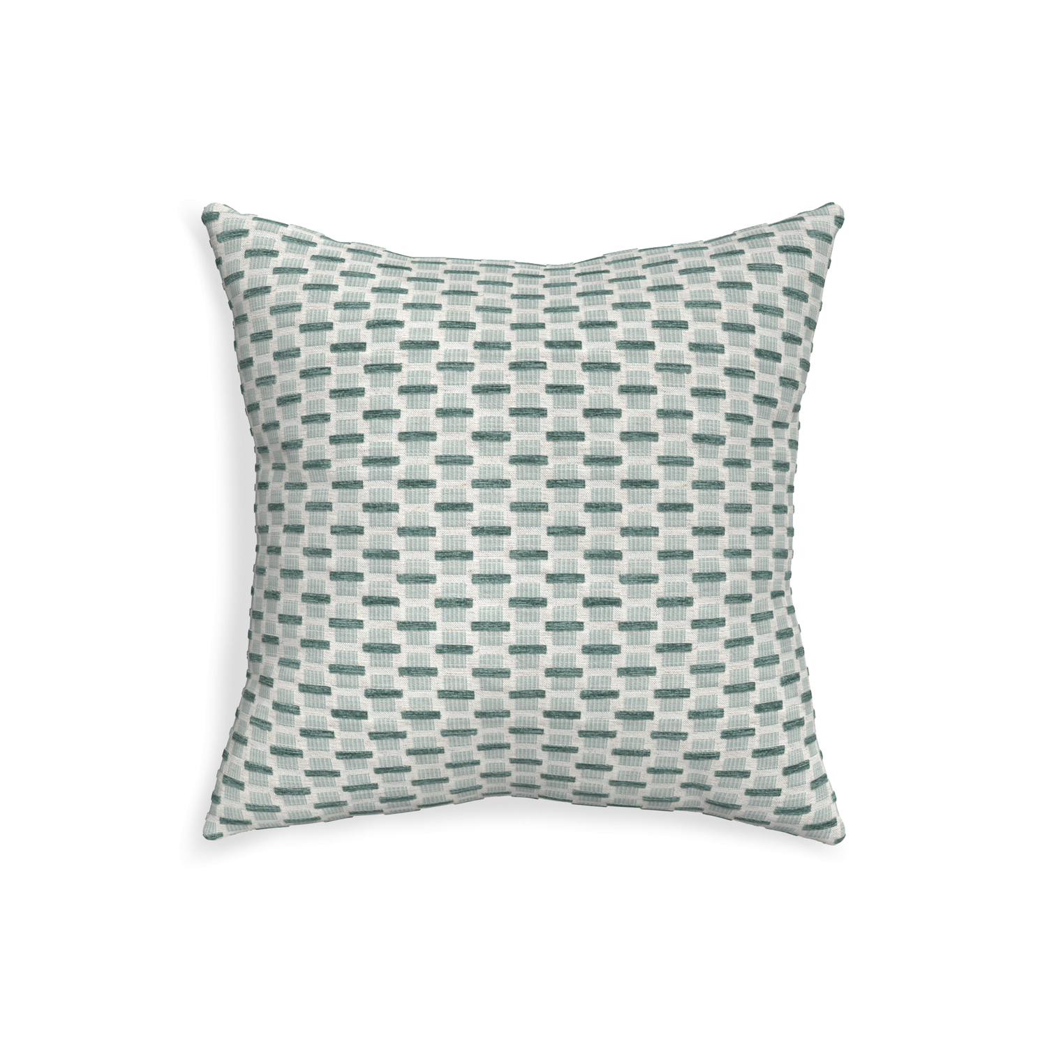 20-square willow mint custom green geometric chenillepillow with none on white background