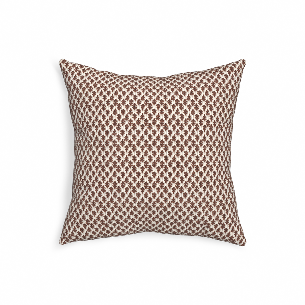20-square quinn chestnut custom pillow with n on white background