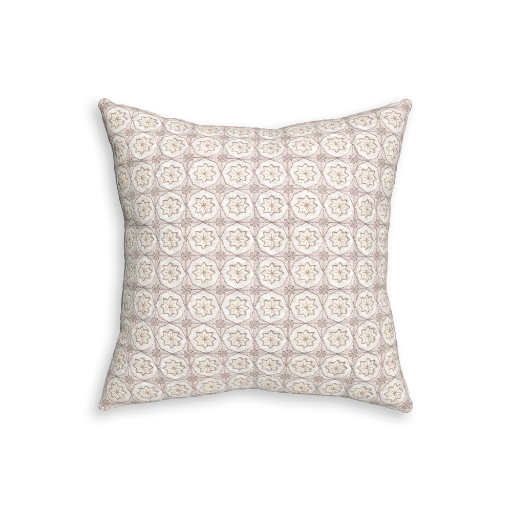 20-square hayes almond custom pillow with n on white background