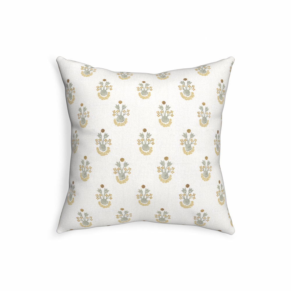 20-square lucie chamomile custom pillow with n on white background