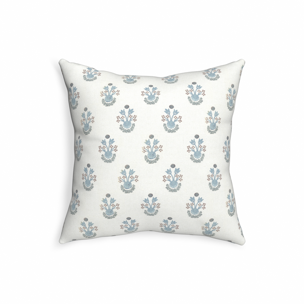 20-square lucie cornflower custom pillow with n on white background