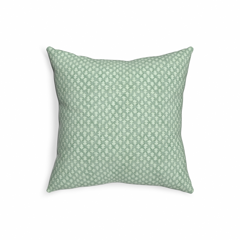 20-square quinn celadon custom pillow with n on white background