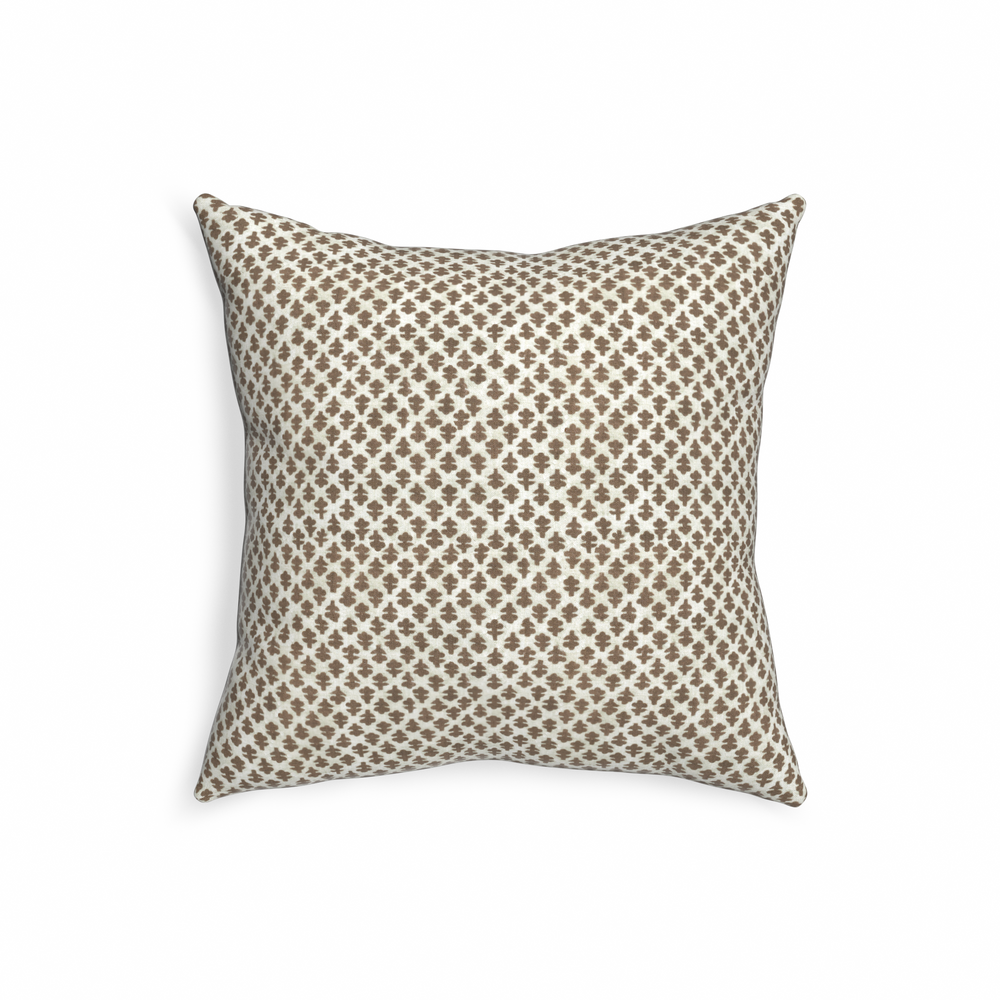 20-square quinn chestnut custom pillow with n on white background