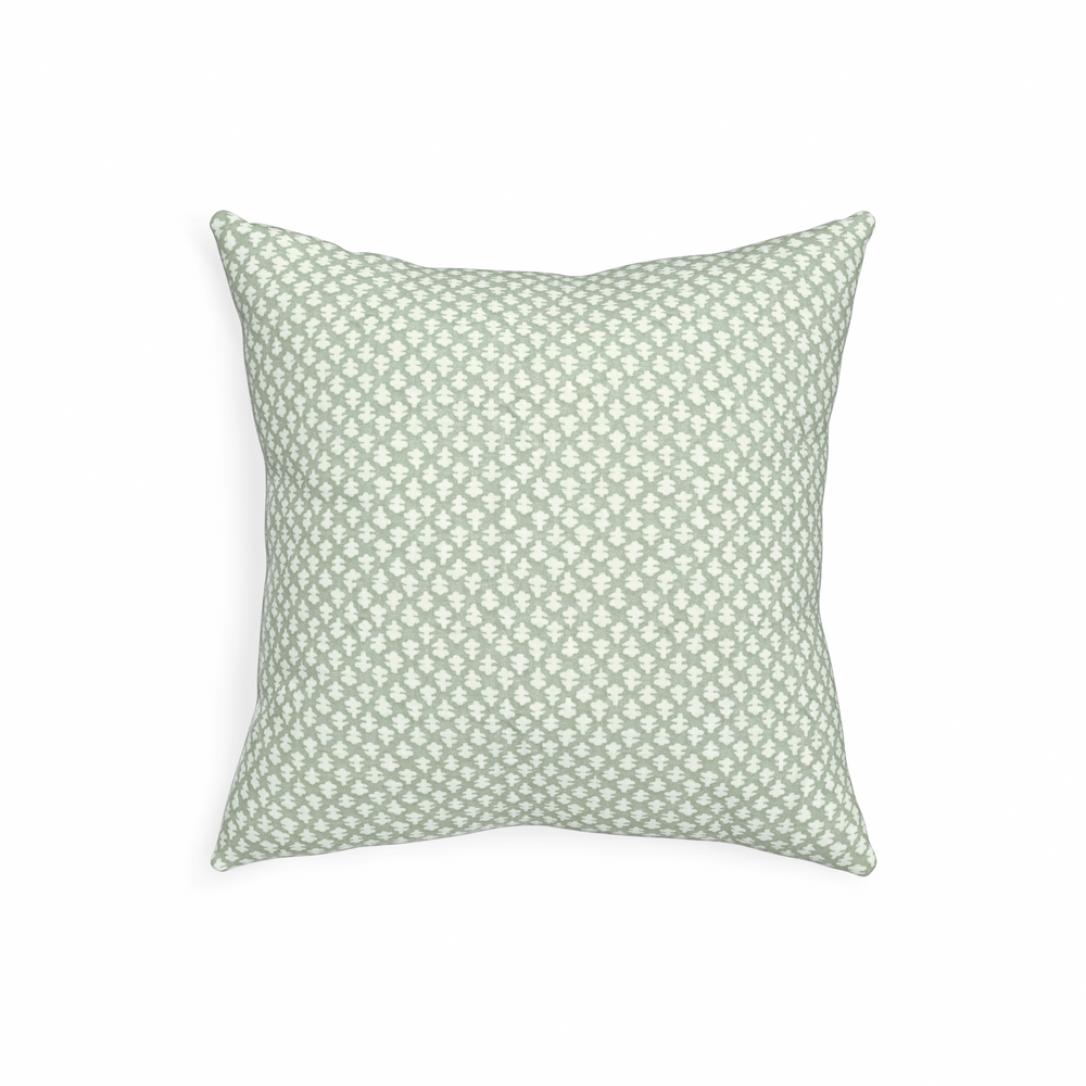 20-square quinn eucalyptus custom pillow with n on white background