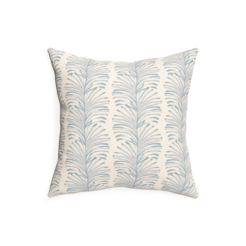 20-square emma sky custom sky blue botanical stripepillow with n on white background