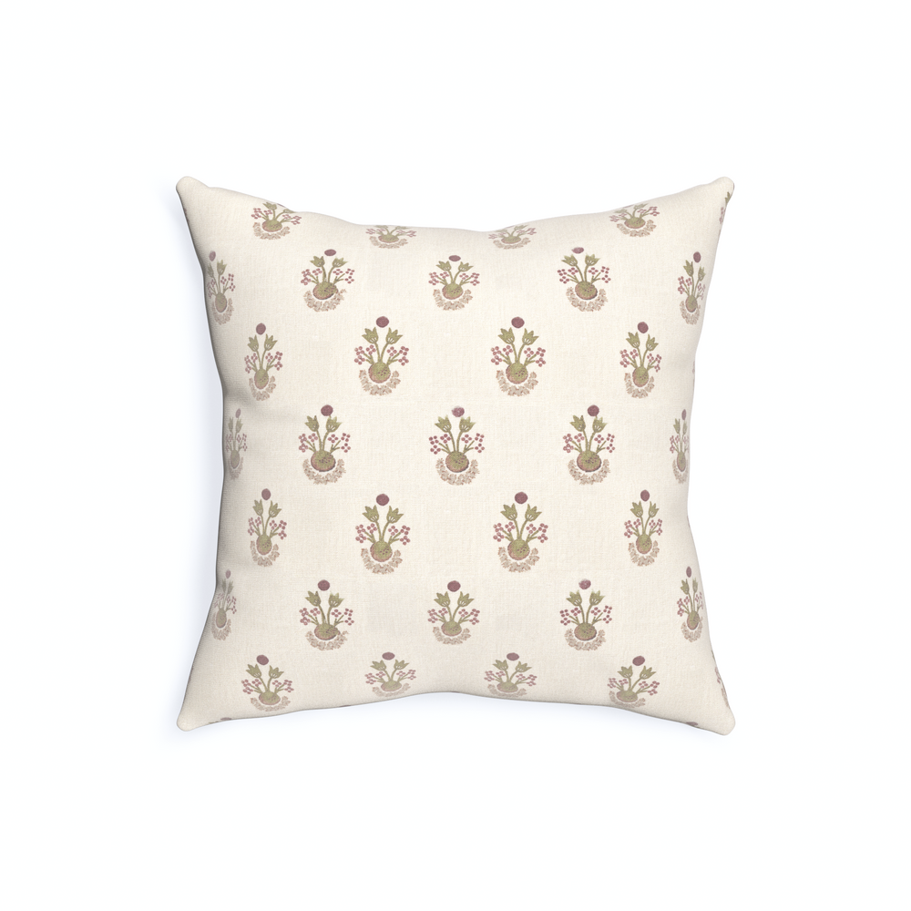 20-square lucie clay custom pillow with n on white background