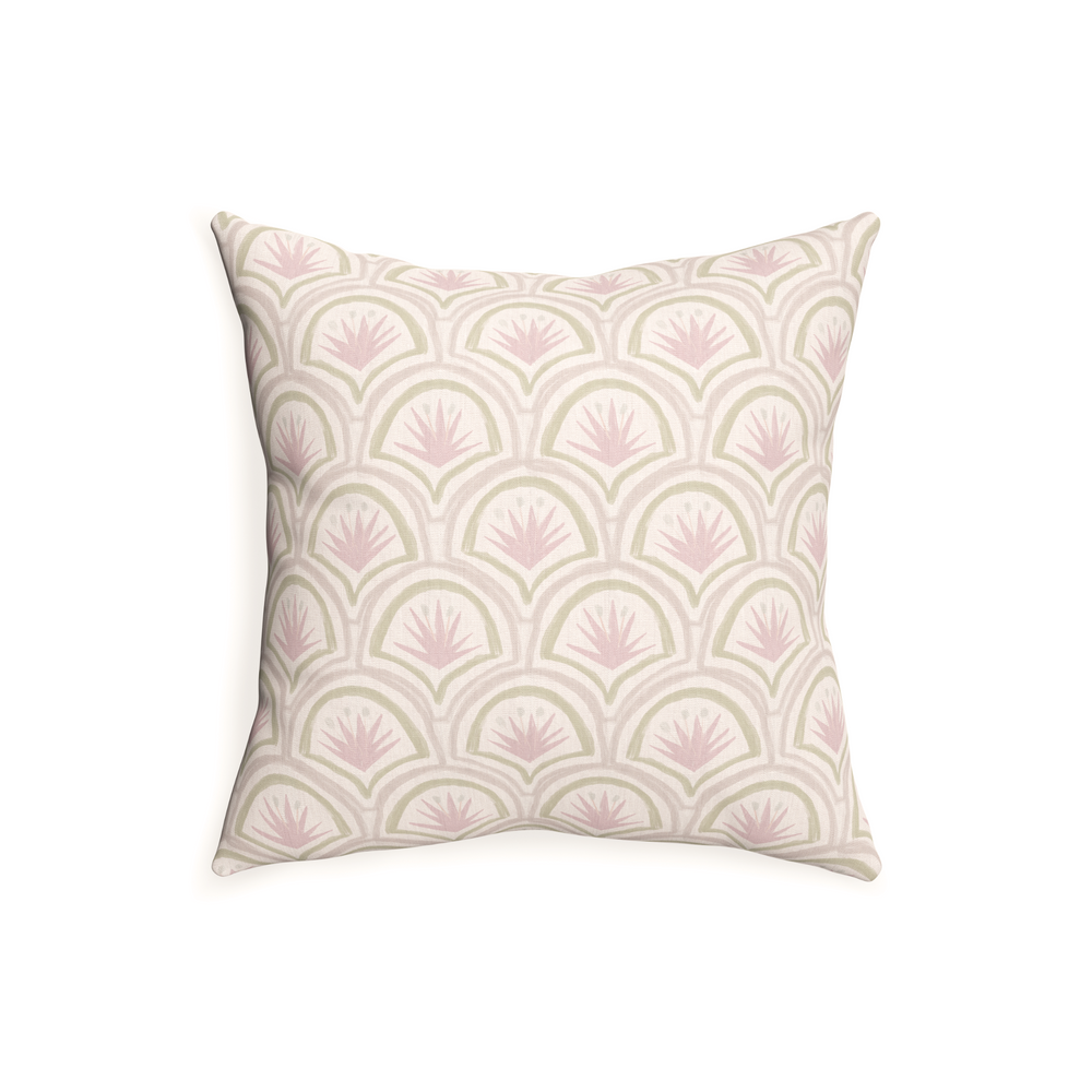 20-square thatcher rose custom pink & green palmpillow with n on white background