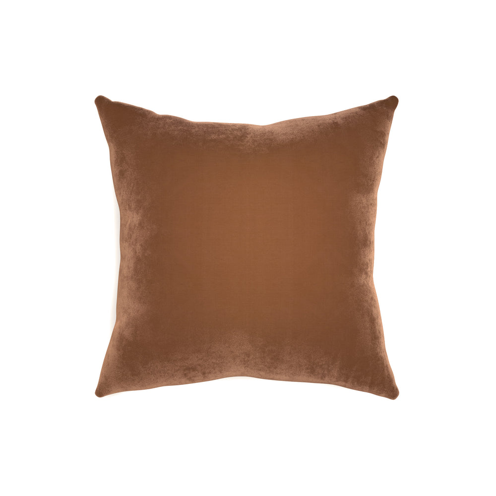20-square honey velvet custom pillow with n on white background
