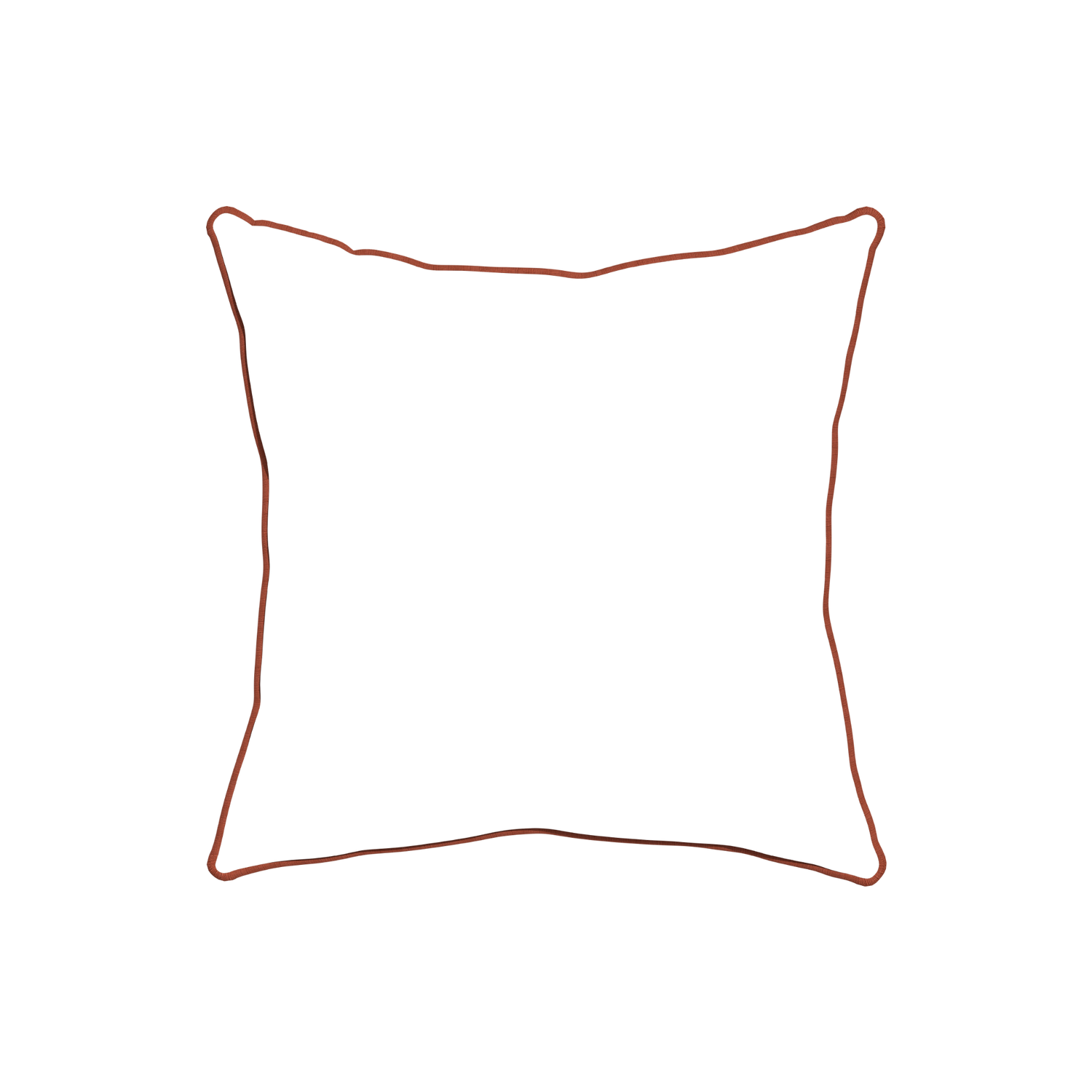 20-square hayes coral custom coral geometricpillow with nutmeg piping on white background