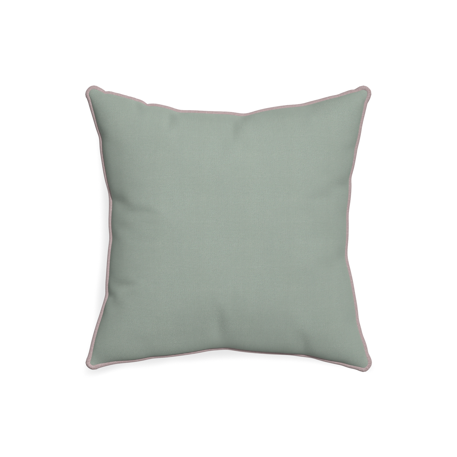 20-square sage custom sage green cottonpillow with orchid piping on white background