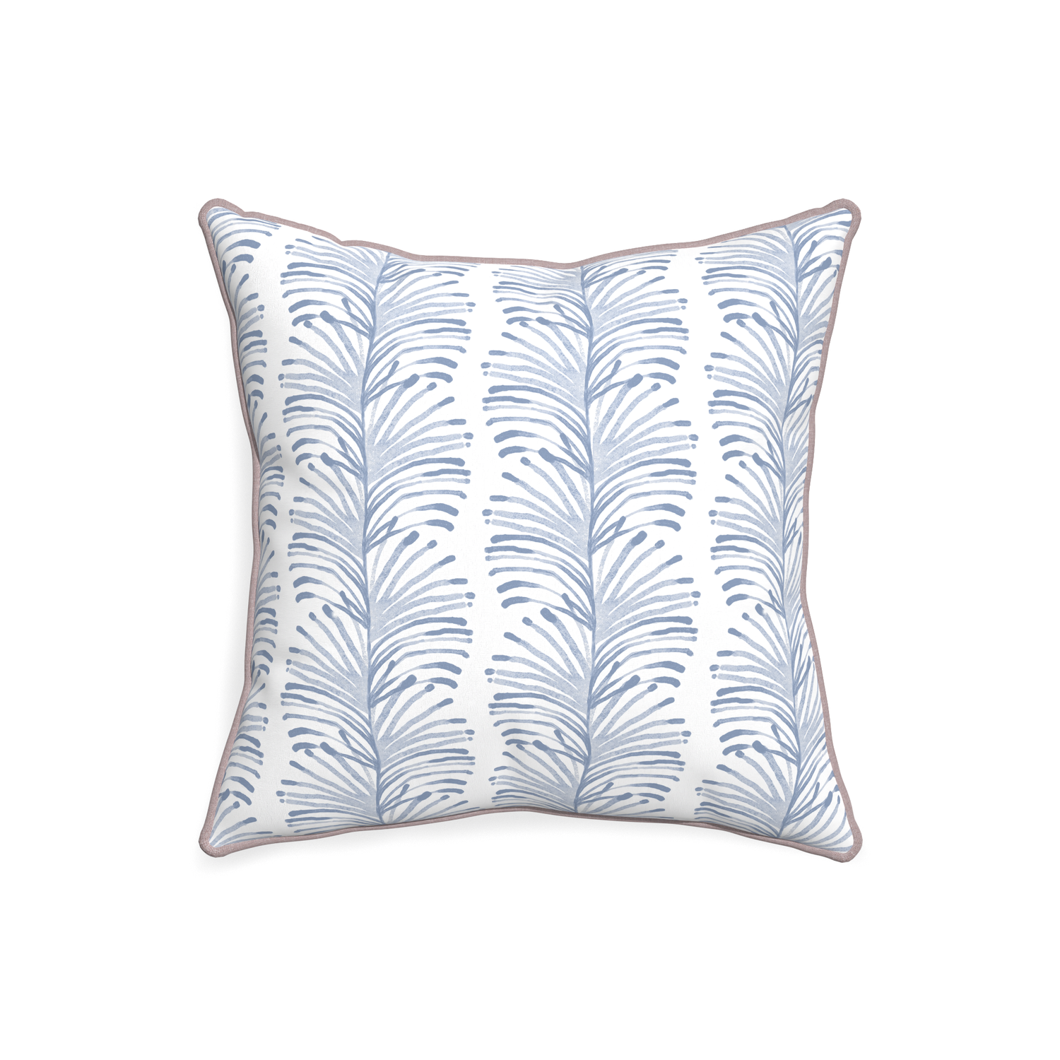 20-square emma sky custom sky blue botanical stripepillow with orchid piping on white background